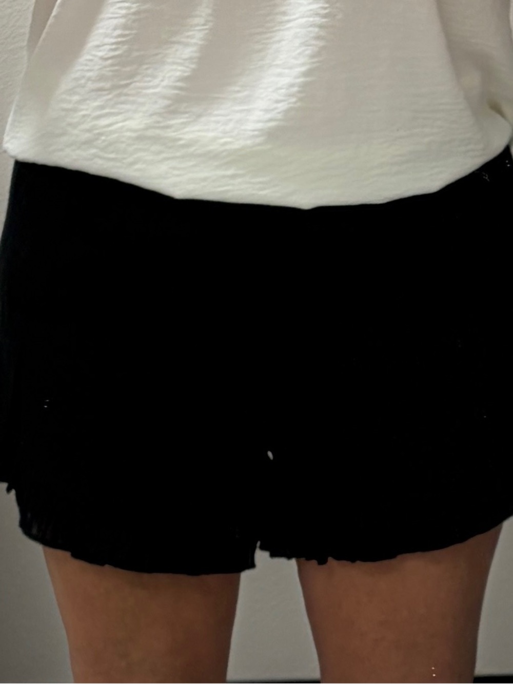 Rhythm. Black High-Waist Ruffle Hem Shorts - Picture 4 of 8